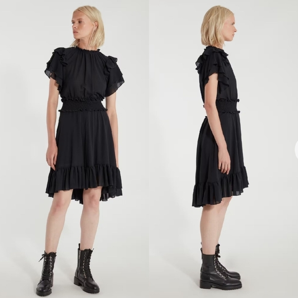 ICONS Objects of Devotion Dress Ruffle Smock Black Small - Picture 13 of 13